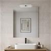 Kiamami Valentina Specchio Bagno 90x110 cm con Lampada LED Filo Lucido | Superficie ampia, bordo levigato, lampada LED cromata 30 cm inclusa, installazione a parete, telaio grigio