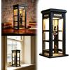 Generic Lampada da tavolo in stile retrò britannico, luce notturna a LED per cabina telefonica vintage, lampada decorativa classica da scrivania per ufficio, casa, camera da letto, bar e nero unico (nero)