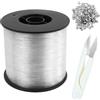 REBECCAHOWARD Filo Nylon 0,8mm,200m Filo Nylon Trasparente con 120 Manicotti Anello Aggraffatura in Alluminio e 1 Forbice,Filo Pesca Monofilamento,Invisibile e resistente per Artigianato