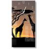 DEQORI Orologio in vetro | orizzontale 30 x 60 cm | motivo eleganza africana | grande orologio di design XXL in vetro | orologio da parete silenzioso per soggiorno e cucina | orologio moderno per la
