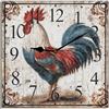 Horienteeon Orologio da parete vintage a forma di gallo con gallina in legno a molla senza ticchettio silenzioso al quarzo per camera da letto soggiorno ufficio palestra cucina bagno patio decorazione