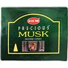Hem Incense Cone Precious Musk - Scatola di 12 scatole, 10 Coni ciascuno - Incenso Hem dall'India