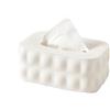 Generic Scatola per carta igienica, in stile nordico, multiuso, in plastica, porta fazzoletti con coperchio, decorazione per casa e ufficio, scatola per tovaglioli da scrivania (bianco)