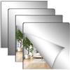 Chuanhylis 4 Pezzi Specchio Adesivo da Parete, Specchi Adesivi 30x30cm, Acrilico Specchio Adesivo Armadio Interno per Camera da Letto, Soggiorno, Bagno