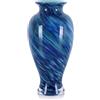 oliruim, vaso in vetro soffiato a mano, alto 30 cm, vaso artistico a bocca larga, vaso da fiori decorativo per soggiorno, tavolo da pranzo, mensola del caminetto, ingresso, blu oceano