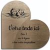 OCAP-FUNERAIRE.COM Targhetta con scritta Due teste d'angelo autoadesiva, modello cuore (15x15 cm) personalizzata 1-3 linee bronzo