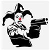 FINGERINSPIRE Stencil 30 x 30 cm per pittura a forma di clown con disegno di un uomo scavato in un pagliaccio con pistola modello da disegno a tema Banksy per la decorazione di pareti e pavimenti