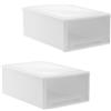 YunBey 2 Pezzi Cassettiera Impilabile Plastica | Portaoggetti da Scrivania per Ufficio Cucina Sottolavello (27 x 19 x 10,5 cm)