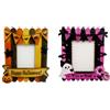 Smarbettiy Cornice portafoto spettrale di Halloween in legno con fiocco ornamentale e | Cornice creativa per foto di Halloween, struttura in legno con fiocco spettrale e ciondolo in resina per montaggio a parete