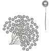 Mienocol 100 bacche di agrifoglio artificiali in argento, gambo di bacche, bacche, frutti artificiali, mazzetti di bacche per la creazione di ghirlanda di Natale, decorazioni per albero di Natale