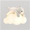 GUANSHAN Lampada da parete a forma di nuvola con orso addormentato Lampada da parete a forma di nuvola con cartone animato Lampada da parete decorativa Lampada da parete per cameretta dei bambini