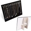 YANGWEN Espositore Portacollane in Velluto Nero con Ganci - Display Professionale per Gioielli - Ideale per Boutique e Negozi - per Collane, Bracciali, Orecchini e Accessori