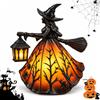Pipihome Lampada a Forma di Strega Halloween, 20 cm Halloween Decorazione Gotica | Figura Decorativa LED con Luce Calda, Senza Fili, per Camino, Mensola, Scrivania, Tavolo, Soggiorno e Festa di Halloween