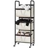 GRANNY SAYS Cestino per la biancheria a 3 scomparti, organizzazione e contenimento per la lavanderia, carrello con ruote a 3 scomparti per dormitori, bagni, camere da letto e armadi, Beige