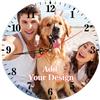 Custom Orologio da parete personalizzato con foto, nome e testo personalizzati, orologio silenzioso senza ticchettio, 2,1 cm (25,4/30,5 cm), PVC o tessuto in legno, decorazione da scrivania