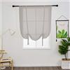 SIMPVALE Tenda a Pacchetto Grigio 100 x 140cm 1 Pezzo per Cucina | Tende per Interni Leggere ed Eleganti, Tende Semitrasparenti con Protezione della Privacy per Camera da Letto e Salotto