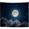 A.Monamour Arazzo da Parete Grande Sfondo Del Cielo Notturno Con Nuvole E Stelle Di Luna Piena Telo Arazzi Tappezzeria Decorazione da Parete per Soggiorno Camera da Letto Dormitorio 102x153cm