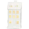 Generic Figurine di villaggio di Natale, case in ceramica illuminate, case di città in porcellana bianca per la decorazione della stanza della tavola della casa (RH2282)