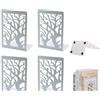 Strehknewen 2 Paia Fermalibri Decorativi Bianchi - Supporti per Libri in Metallo, Design Ramo Albero, Antiscivolo, 17.5x12x9cm, per Casa, Ufficio, Scuola