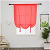 SIMPVALE Tenda a Pacchetto Rosso 80 x 140cm 1 Pezzo per Cucina | Tende per Interni Leggere ed Eleganti, Tende Semitrasparenti con Protezione della Privacy per Camera da Letto e Salotto
