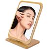 DIYCUT Specchio Trucco con Base in Legno, Specchio da Tavolo Portatile | Legno Specchio Piccolo, con Angolo Regolabile, per Camera, Bagno, Ufficio e Scuola