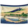 YONGFOTO Arazzo da Parete Giapponese Monte Fuji 36 Viste Camera Tappezzerie Riva di Tago Bay Ejiri Montagna Muraria Japones Poster Pittura Tradizionale Hokusai 150x100cm