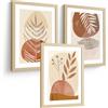 Nacnic Set Di 3 Stampe Decorative Da Parete Astratte Per L'Arte Moderna Del Soggiorno. Poster Floreale Nei Toni Del Marrone. Stampe Per Soggiorno E Camera Da Letto. Dimensioni A4 Sans Cadre