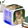 Jingmiger Sveglia gatto per,Allarme gatto - Orologio da tavolo cubo sveglia LED | Orologio per gli amanti dei gatti con grande schermo per la stanza della classe, la camera dei bambini, il soggiorno