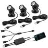 Monsing Mini faretto LED per interni, 2 W, USB, girevole a 360 gradi, timer | 3 faretti USB, 4000 K, 180 lm, base magnetica, interruttore indipendente, piante, scaffali e vetrine