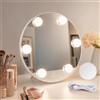 Jinlaili Specchio da trucco con illuminazione, specchio Hollywood con luce, 10X