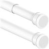 Aiitomg Asta per tenda da doccia, lunghezza 300 cm, senza fori, asta telescopica allungabile, per bagno, camera da letto, colore bianco (85-265 cm, diametro 32 mm)