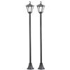 Royal Gardineer lampione solare: 2-set Lanterna da giardino Solar-LED, Sensore PIR, Sensore crepuscolare (lampada da palo con di movimento, lampade solari a LED per pali, parcheggio)