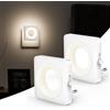 Swoieltr Luce Notturna Bambini da Presa con Sensore Crepuscolare 4000K 2 Pezzi | Bianco Neutro Luci con Sensore Crepuscolare e Automatico Luminosità Regolabile per Camera da Letto, Corridoio, Scale, Bagno
