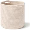 LUPATDY Cesto portabiancheria intrecciato, cesto portaoggetti con manici, cestino per biancheria fatto a mano, cesto per la conservazione di coperte, giocattoli, peluche, vestiti, Beige