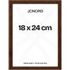JCNORD MDF Cornice Portafoto in Legno di Noce 18x24 cm con Vetro Acrilico Infrangibile | Moderna per Pareti e Tavoli