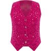 Yiesvsov Gilet con paillettes da donna senza maniche scintillanti giacche per donne gilet glitter gilet bottoni top per uscire abiti da festa