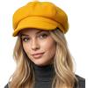 howkuhat Berretto di alta qualità, cappello ottagonale, stile retrò, a tesa larga, regolabile, tinta unita, caldo cappello da pittore per donne
