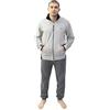 FERRUCCI Giacca da Camera Uomo, in Cotone Felpato con Zip, in Tinta Unita Grigio Melange con Contrasti in Nero. Prodotto 100% in Italia