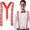 REDSTAR Bretelle Natalizie da Uomo Con Canna di Caramella - Regolabili, Rosse per Pantaloni - Novità e Riempitrici per Calze Natalizie