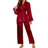 Generic Pigiama Donna Primavera，Morbido Eleganti Set di Pigiami a Due Pezzi Eleganza e Confort da con Pantaloni Taglia Grande per Dormire Stare in Casa