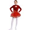 Hansber Abiti da Pattinaggio Artistico Bambina Abito da Danza Body Cut out Tutu Gonna in Tulle