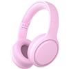 Xunpuls Cuffie Bluetooth per bambini, pieghevoli, senza fili, suono stereo con microfono, 10 ore di autonomia, Bluetooth 5.3, cuffie wireless over-ear per bambini e adulti, scuola online (rosa)