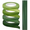 APKOL 4 Rotoli Nastro Fiorista Verde+50 30cm Steli per Fiori, Adesivo | Nastro per Fioristi Floreali Floral Tape nastro Adesivo Fiorista Staminali Impermeabile per Pfeifenputzer zum Basteln