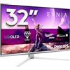 Philips Monitor 32M2N8900 31.5 pollici 3840x2160, UHD, 240Hz, QD-OLED Panel, 0.03ms GtG, USB-C Speakers (HDMI2x 2.1 DP 1x 1.4) Adaptive Sync, HDR400 TrueBlack, FreeSync Prem. Pro, G-Sync Comp, Argento