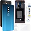 Enkeig Vetro Posteriore per OnePlus 7T Pro HD1910/1911/1913, Blu | Qualità originale scocca vetro posteriore copribatteria back cover cover posteriore back glass con lente fotocamera kit.
