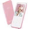 AGPTEK Lettore MP3 Bluetooth 5.3, Lettore Musicale da 64 GB in Metallo | Schermo da 2,4,Qualità Sonora HiFi,MP4 con Pulsanti Touch,Altoparlante,Radio FM,Registratore,60 Ore di Musica-Rosa