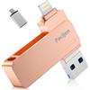 Pacljen Chiavetta USB 512GB,3 in 1 Pendrive USB C - [MFi Certified],Rosa | Protezione Password,Velocità di Trasferimento Elevata,Memoria Esterna USB 3.0 con iOS Android PC Tablet per il Lavoro/Viaggi