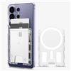 Spigen Portafoglio Ultra Hybrid MagFit 3-Card per Samsung Galaxy Series | Portafoglio MagSafe trasparente per custodie Samsung Galaxy MagSafe serie S26/S25/S24 - Trasparente
