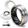 Aoyswuz Smart Ring Monitoraggio Sport, Sonno, Battito Cardiaco e SpO2 | Unisex, Impermeabile IP68, 8 Giorni di Autonomia, App Gratuita per iOS e Android, Dorato #9