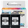 Mondo Stampa Kit 2 Cartucce Inchiostro compatibile con HP 302XL Nera Duo | Ideale per DeskJet 1110 2130 3630 Envy 4520 OfficeJet 3830 4650. Nero intenso e doppia autonomia per casa e ufficio sempre.